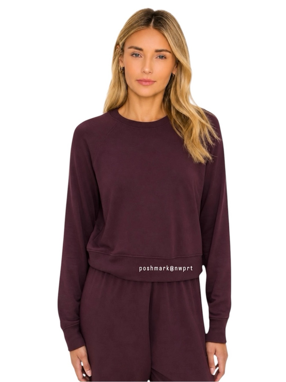 SPLITS59 Brooks Fleece Pullover Sweatshirt Dark Cherry Burgundy S Small